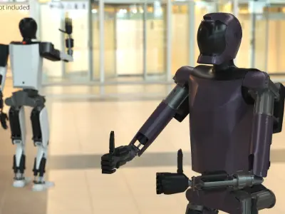  Modern Humanoid Robot Thumbs Up Pose 