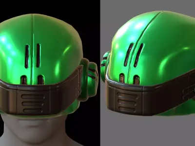 Gas mask helmet 3d model scifi Low-poly  Low-poly 3D model