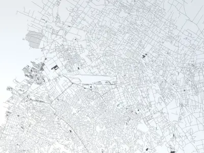 Port au Prince Road Network and Streets 3D model