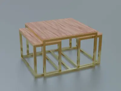 Furniture Nesting Tables Minimalist Low-poly 3D model