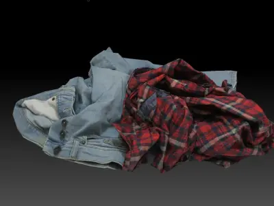Pile of Cloths 1 Low-poly 3D model
