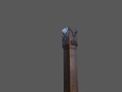 Old wood column Low-poly 3D model buy