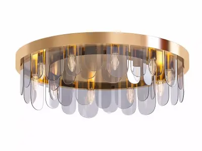 THE338 gold and glass ceiling light 3D model