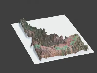 Idaho State Low-poly 3D model