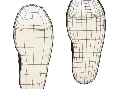 Cartoon High Poly Subdivision Beige Bots 3D Model Low-poly 3D model