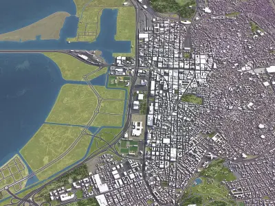 Tunis - 3D City Model Low-poly 3D model