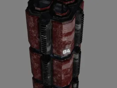 SciFi Cyberpunk Building 04 Low-poly 3D model