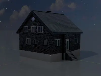 Modern single-family house version 3 L Low-poly 3D model