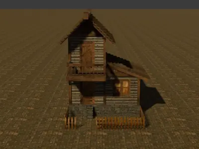 Medieval house nine 4 Low-poly 3D model