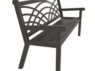 Du mor metal street bench in dark grey finish 3D model