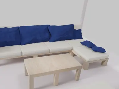 OUT DOOR PERGOLA WITH SITTING AREA Low-poly 3D model