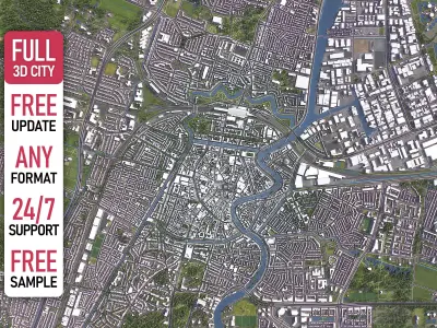 Haarlem - 3D City Model Low-poly 3D model