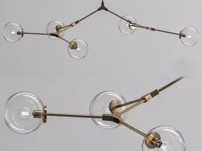 Globe Branching Glass Bubble Chandelier 3D model