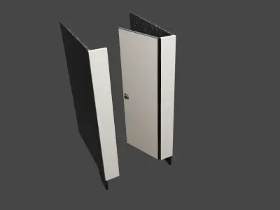 Public Toilet Divider with Door - Divisoria de Banheiro Low-poly 3D model