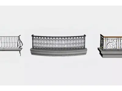 Wrought iron railings 3D model