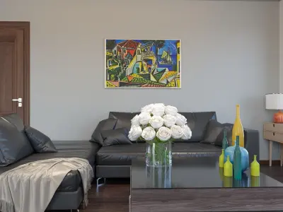 Modern Living room and kitchen 3D model