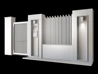 Modern fence 05 3D model
