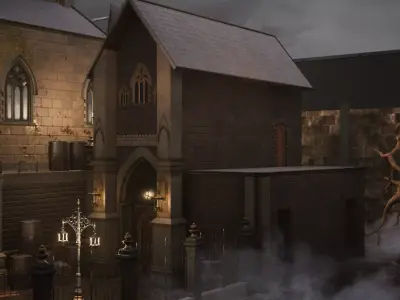 Victorian Building Low-poly 3D model