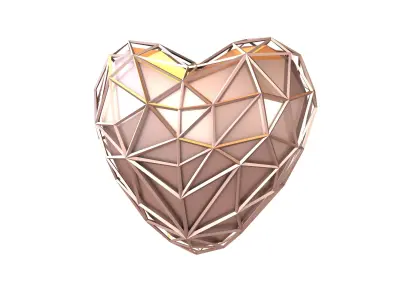 Stylish Heart V4 029 Low-poly 3D model