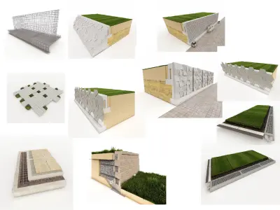 Wall Cross Section Insulation-Park wall detail-5 3D model