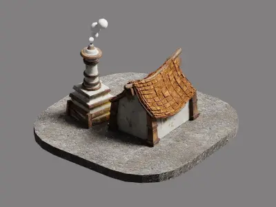 Medieval bakery blender  Low-poly 3D model