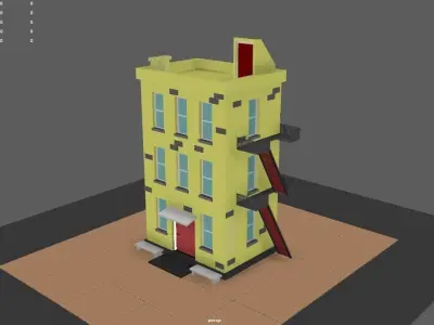 Cartoon house 3D model