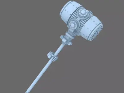 Cyber Samurai Power Warhammer LEFT 3D print model