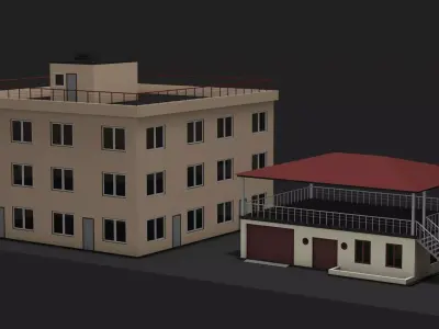 Two buildings or houses 3D model