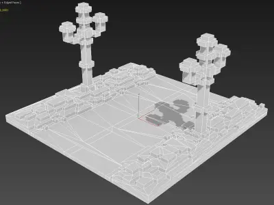 Xmas Road Voxel - 1 3D model