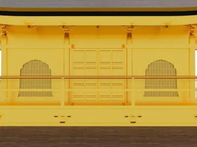 Japanese Temple Kinkakuji - Golden Pavilion - High Quality 3D model