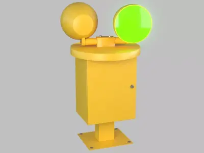 Airport Rotating Beacon Light  Aerodrome Beacon  Low-poly 3D model