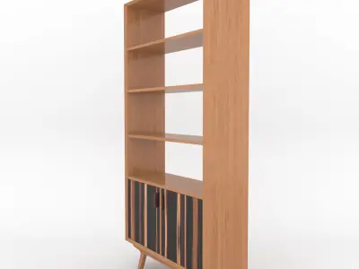 Mid-Century Modern Bookshelves 200 Oslo Low-poly 3D model