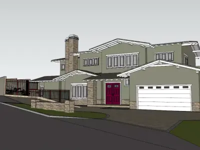 3D Exterior Scene 3D model design garden and landscape 3D 3D model