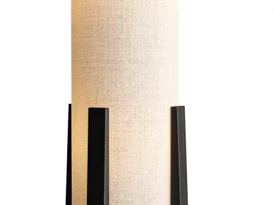 Breton 3 Light Floor Lamp in Natural 3D model