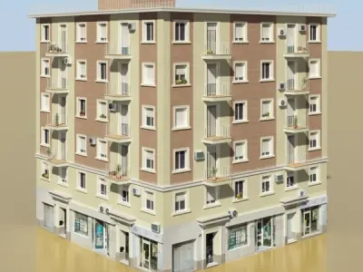 Photorealistic Low Poly Building 3D model