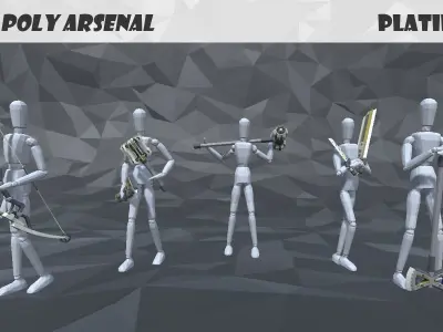 Low Poly Arsenal - Platinium Low-poly 3D model