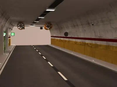 Road Tunnel Cutaway 3D model