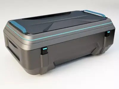 Cycber crate hardsurface 3d model Low-poly 3D model