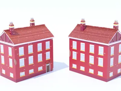 Italian Building number 4 Lowpoly Low-poly 3D model