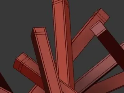 Untitled modern pendant light with rods hanging from ceiling 3D model