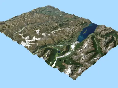 Mountains Landscape - Glenorchy New Zealand 3D model