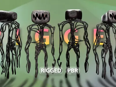 Bacteria Monster From The Backrooms Rigged 3D model