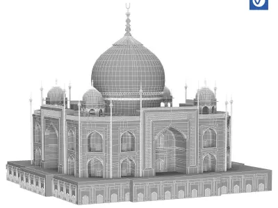 Taj Mahal Low-poly 3D model