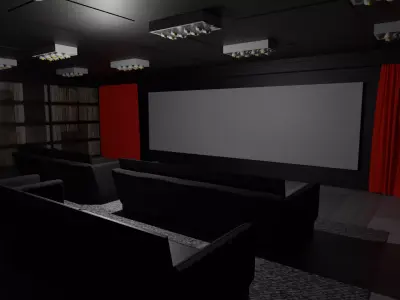 Cinema Room Low-poly 3D model