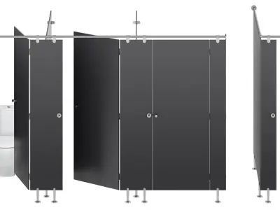 Sanitary partitions FunderMax 3 3D model