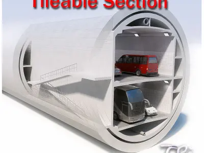 C TYPE TUNNEL SECTION DETAIL 3D model