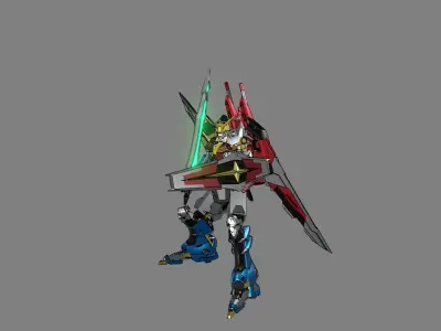 Attacker Gundam 5 A 3D model