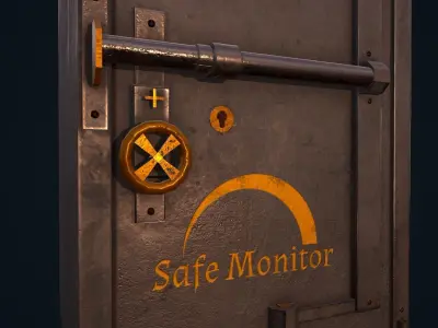 Metal Safe Low-poly 3D model