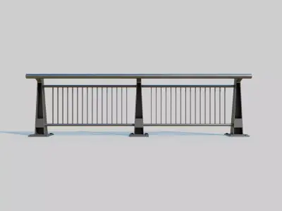 Bridge Barrier Low-poly 3D model