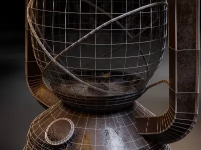 Old oil lantern-Lantern 3D model Low-poly 3D model